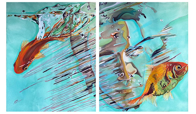 Ezgi Özkılıç imzalı tablo — Yağlı Boya, 160×100 cm, 4.000 TL müzayede satışı
