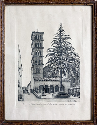 Ermanno Baldissera imzalı tablo — Gravür, 32.5×42.5 cm, 1.000 TL müzayede satışı