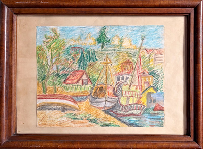 Nadide Arel imzalı tablo — Pastel Boya, 52×37 cm, 9.500 TL müzayede satışı