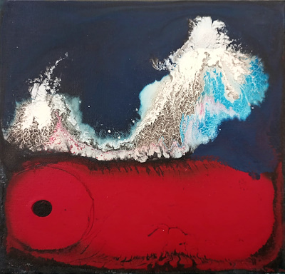 G. Çınar imzalı tablo — Karışık Teknik, 20×20 cm, 1.000 TL müzayede satışı