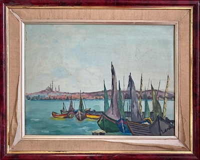 Lena imzalı tablo — Yağlı Boya, 43×34 cm, 1.100 TL müzayede satışı