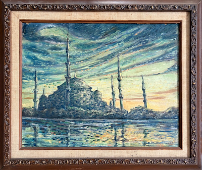 Soyut Peyzaj imzalı tablo — Yağlı Boya, 60×50 cm, 1.100 TL müzayede satışı