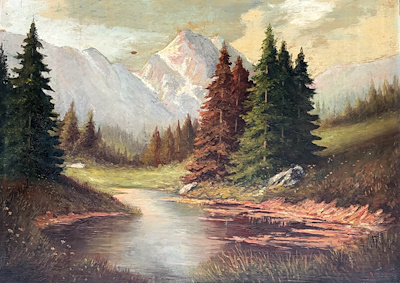 Peyzaj imzalı tablo — Yağlı Boya, 81×59 cm, 1.000 TL müzayede satışı