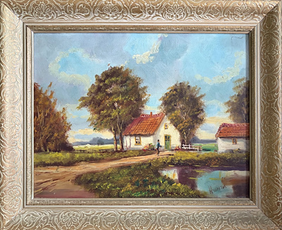 Vintage Peyzaj imzalı tablo — Yağlı Boya, 50×40 cm, 1.500 TL müzayede satışı