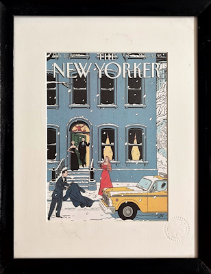 New Yorker Orjinal imzalı tablo — Baskı, 44×35 cm, 1.000 TL müzayede satışı