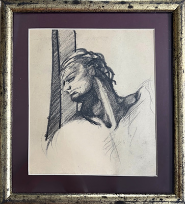 Karakalem Portre imzalı tablo — 25×25 cm, 1.000 TL müzayede satışı