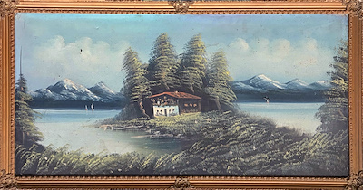 Antika Peyzaj imzalı tablo — Yağlı Boya, 106×56 cm, 1.000 TL müzayede satışı