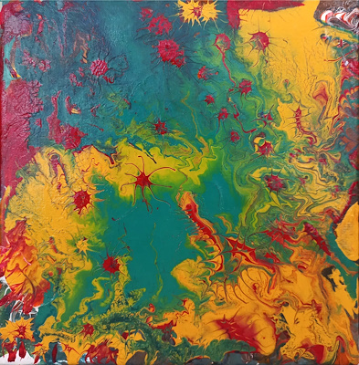 G. Çınar imzalı tablo — Karışık Teknik, 20×20 cm, 1.000 TL müzayede satışı