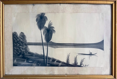 Karakalem Peyzaj imzalı tablo — 70×47 cm, 1.000 TL müzayede satışı