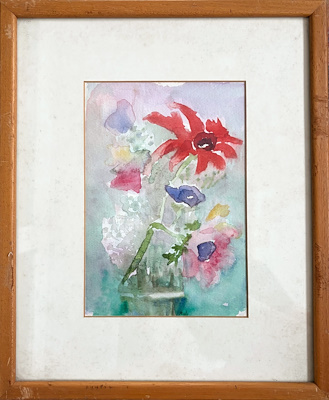 Aslı imzalı tablo — Sulu Boya, 35×28 cm, 1.000 TL müzayede satışı