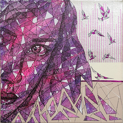 Gözde Sarıoğlu imzalı tablo — Karışık Teknik, 20×20 cm, 1.250 TL müzayede satışı