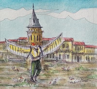 Ömer Faruk imzalı tablo — Karışık Teknik, 23×23 cm, 1.250 TL müzayede satışı