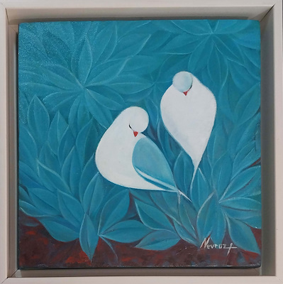 Nevruz Erken imzalı tablo — Yağlı Boya, 29×29 cm, 1.750 TL müzayede satışı