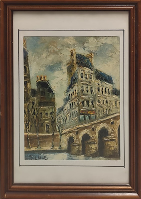 Sanz imzalı tablo — Yağlı Boya, 26×21 cm, 3.000 TL müzayede satışı