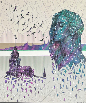 Gözde Sarıoğlu imzalı tablo — Karışık Teknik, 70×60 cm, 2.250 TL müzayede satışı