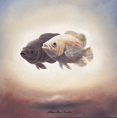 Aleyna İlknur Tavukçu imzalı tablo — Karışık Teknik, 45×45 cm, 4.000 TL müzayede satışı