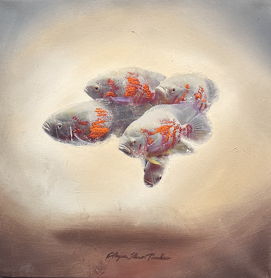 Aleyna İlknur Tavukçu imzalı tablo — Karışık Teknik, 40×40 cm, 3.000 TL müzayede satışı