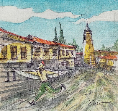 Ömer Faruk imzalı tablo — Karışık Teknik, 23×23 cm, 1.250 TL müzayede satışı