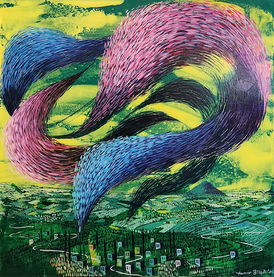Tamer Bilgiç imzalı tablo — Yağlı Boya, 70×70 cm, 14.000 TL müzayede satışı