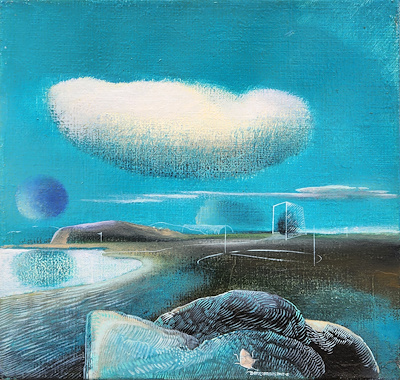 Barış Sarıbaş imzalı tablo — Yağlı Boya, 25×25 cm, 19.000 TL müzayede satışı