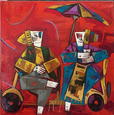 Mehmet Yücel imzalı tablo — Akrilik Boya, 35×35 cm, 4.000 TL müzayede satışı