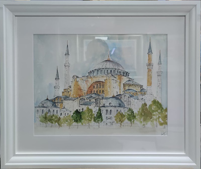 Öznur Bingöl imzalı tablo — Sulu Boya, 30×40 cm, 2.000 TL müzayede satışı
