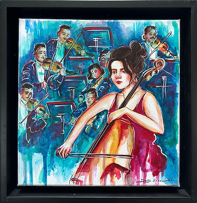 Doğa Ersever imzalı tablo — Akrilik Boya, 30×30 cm, 2.000 TL müzayede satışı