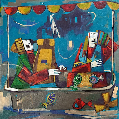 Mehmet Yücel imzalı tablo — Akrilik Boya, 35×35 cm, 4.000 TL müzayede satışı