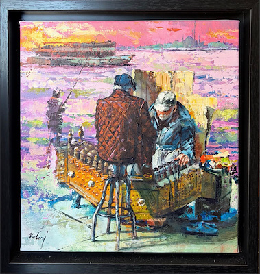 Ahat Vatani imzalı tablo — Akrilik Boya, 30×30 cm, 7.500 TL müzayede satışı