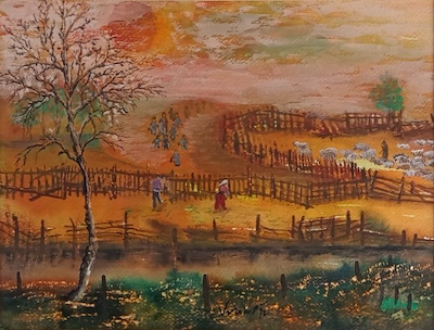 Vahap Demirbaş imzalı tablo — Sulu Boya, 24×31 cm, 45.000 TL müzayede satışı