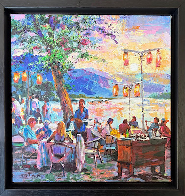 Ahat Vatani imzalı tablo — Akrilik Boya, 30×30 cm, 7.500 TL müzayede satışı