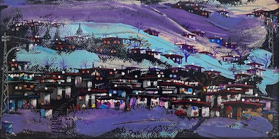 Mustafa Özkan imzalı tablo — Akrilik Boya, 24×48 cm, 19.000 TL müzayede satışı