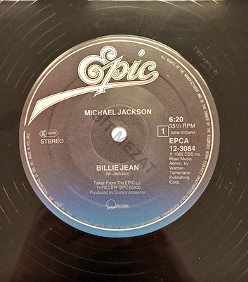 MICHAEL JACKSON/ BILLIE JEAN-K 6 P 7-8 PLAK HER İKİ YÜZDE YÜZEYSEL