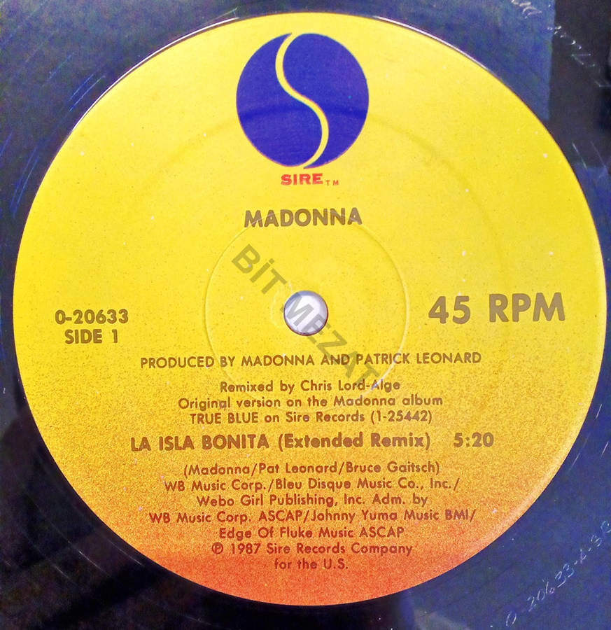 MADONNA / LA ISLA BONITA-K 6 P 6-7 PLAK HER İKİ YÜZDE YÜZEYSEL