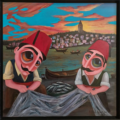 Tuğba Demetriou imzalı tablo — Yağlı Boya, 70×70 cm, 30.000 TL müzayede satışı