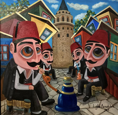 Tuğba Demetriou imzalı tablo — Yağlı Boya, 60×60 cm, 25.000 TL müzayede satışı