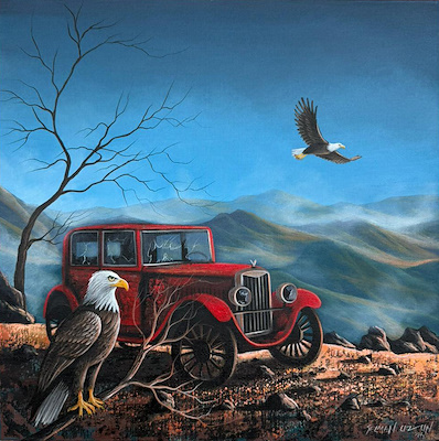 Selman Uzun imzalı tablo — Akrilik Boya, 50×50 cm, 35.000 TL müzayede satışı
