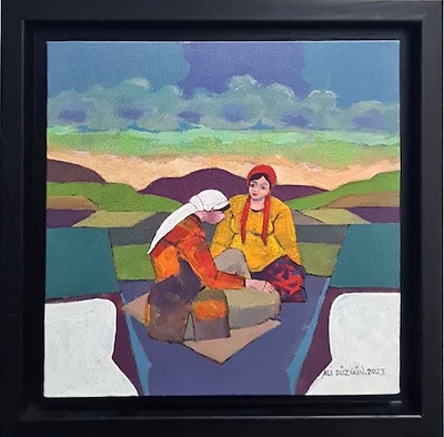 Ali Düzgün imzalı tablo — Akrilik Boya, 25×25 cm, 12.500 TL müzayede satışı