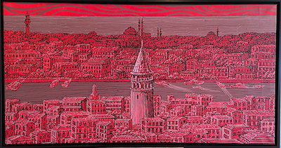 Javad Gaffari imzalı tablo — Yağlı Boya, 80×150 cm, 16.000 TL müzayede satışı