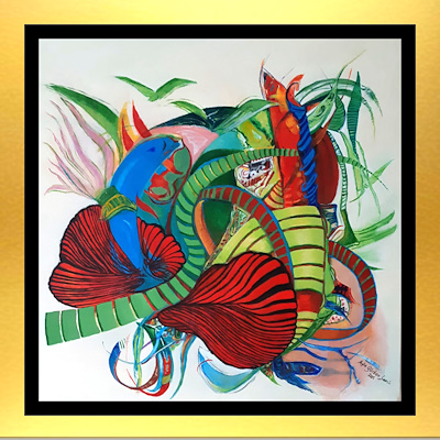 Ayla Gürkan Saraçlı imzalı tablo — Akrilik Boya, 50×50 cm, 7.000 TL müzayede satışı
