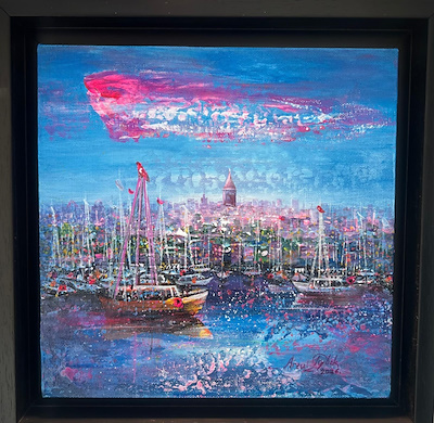 Arzu Tüybek imzalı tablo — Akrilik Boya, 25×25 cm, 7.000 TL müzayede satışı