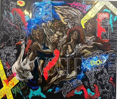 Ali Topaloğlu imzalı tablo — Karışık Teknik, 120×140 cm, 22.500 TL müzayede satışı