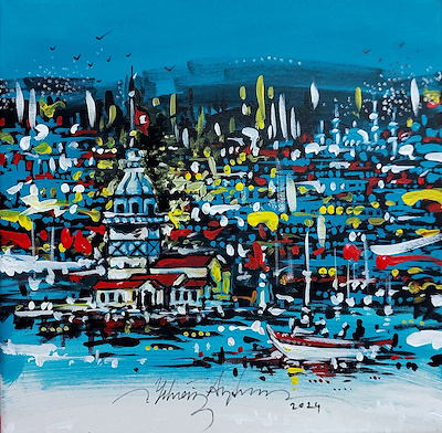 Yılmaz Aydın imzalı tablo — Akrilik Boya, 30×30 cm, 20.000 TL müzayede satışı