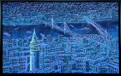Javad Gaffari imzalı tablo — Akrilik Boya, 80×150 cm, 16.000 TL müzayede satışı