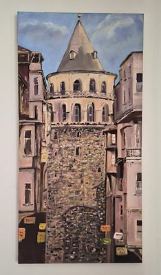 Tülin Erkal imzalı tablo — Yağlı Boya, 50×100 cm, 5.000 TL müzayede satışı