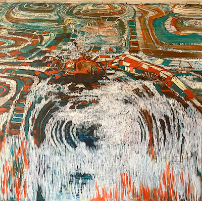Suzan Turhan Onuk imzalı tablo — Karışık Teknik, 130×130 cm, 7.000 TL müzayede satışı