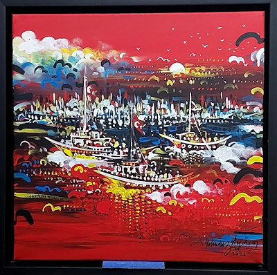Yılmaz Aydın imzalı tablo — Yağlı Boya, 40×40 cm, 22.500 TL müzayede satışı
