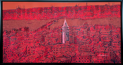 Javad Gaffari imzalı tablo — Akrilik Boya, 80×150 cm, 16.000 TL müzayede satışı