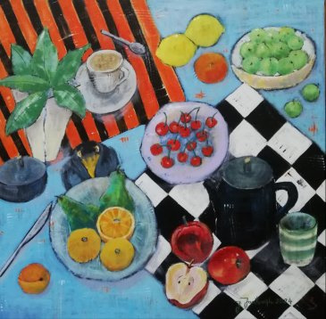 Fulya Saatçioğlu imzalı tablo — Akrilik Boya, 60×60 cm, 8.000 TL müzayede satışı