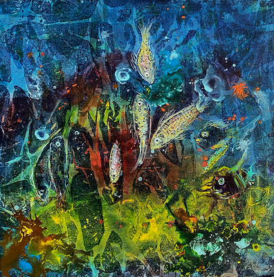 Perihan Keki imzalı tablo — Akrilik Boya, 40×40 cm, 3.000 TL müzayede satışı